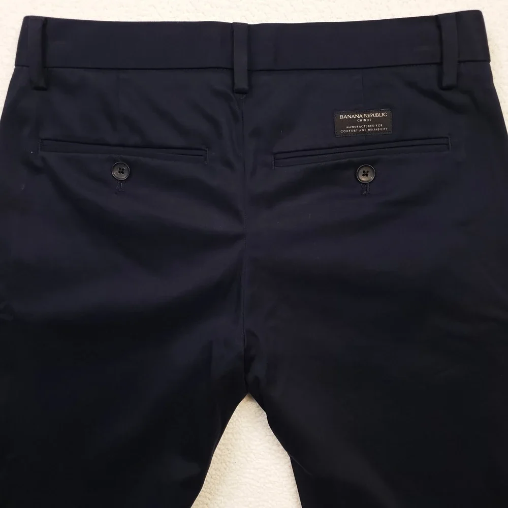 Banana Republic Pants Men 28x30 Navy Blue Fulton Skinny Fit Chino Cotton Stretch